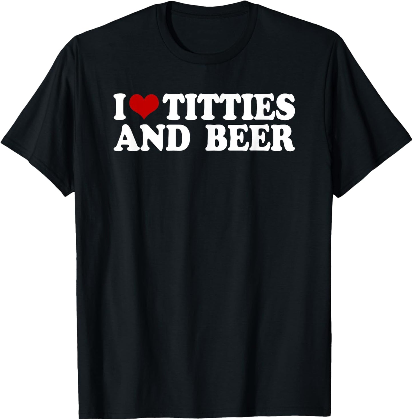 Men's with "I Love Tittis and Beer" Motif [German Language], black T-Shirt - T-Shirt | Black