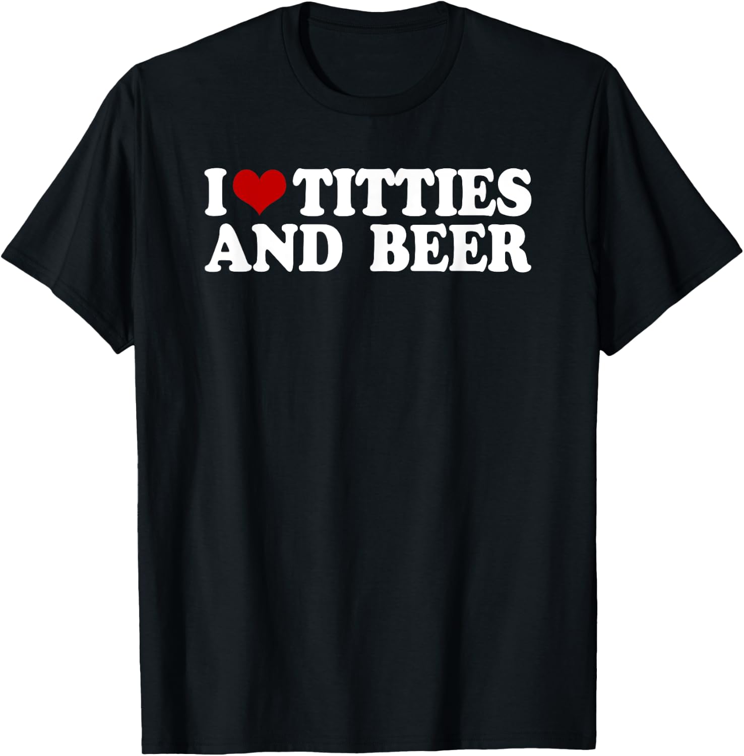 Men's with "I Love Tittis and Beer" Motif [German Language], black T-Shirt - T-Shirt | Black