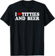 Men's with "I Love Tittis and Beer" Motif [German Language], black T-Shirt - T-Shirt | Black