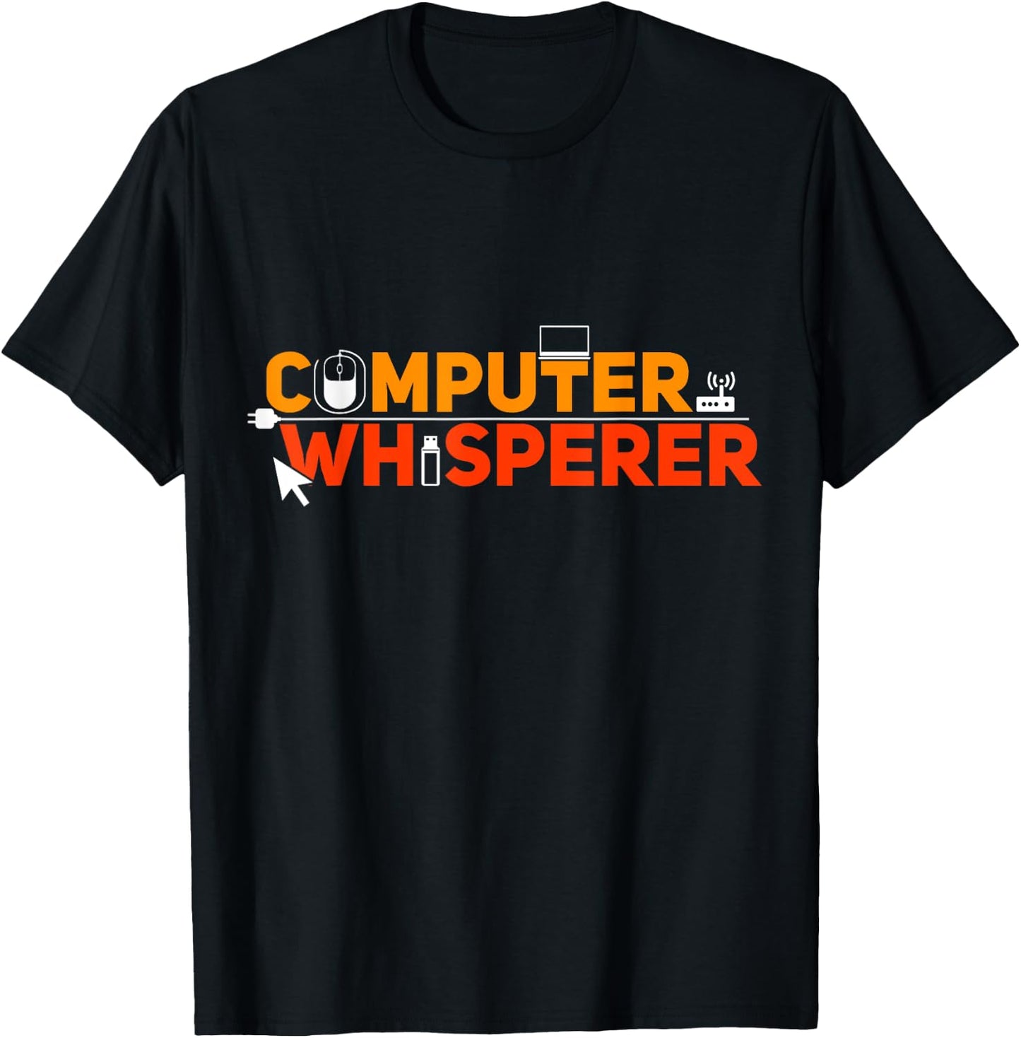 Computer Whisperer Funny IT Professional Nerd Geek Lovers T-Shirt - T-Shirt | Black