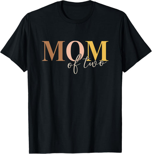 Mom of two, Muttertags T-Shirt - T-Shirt | Black