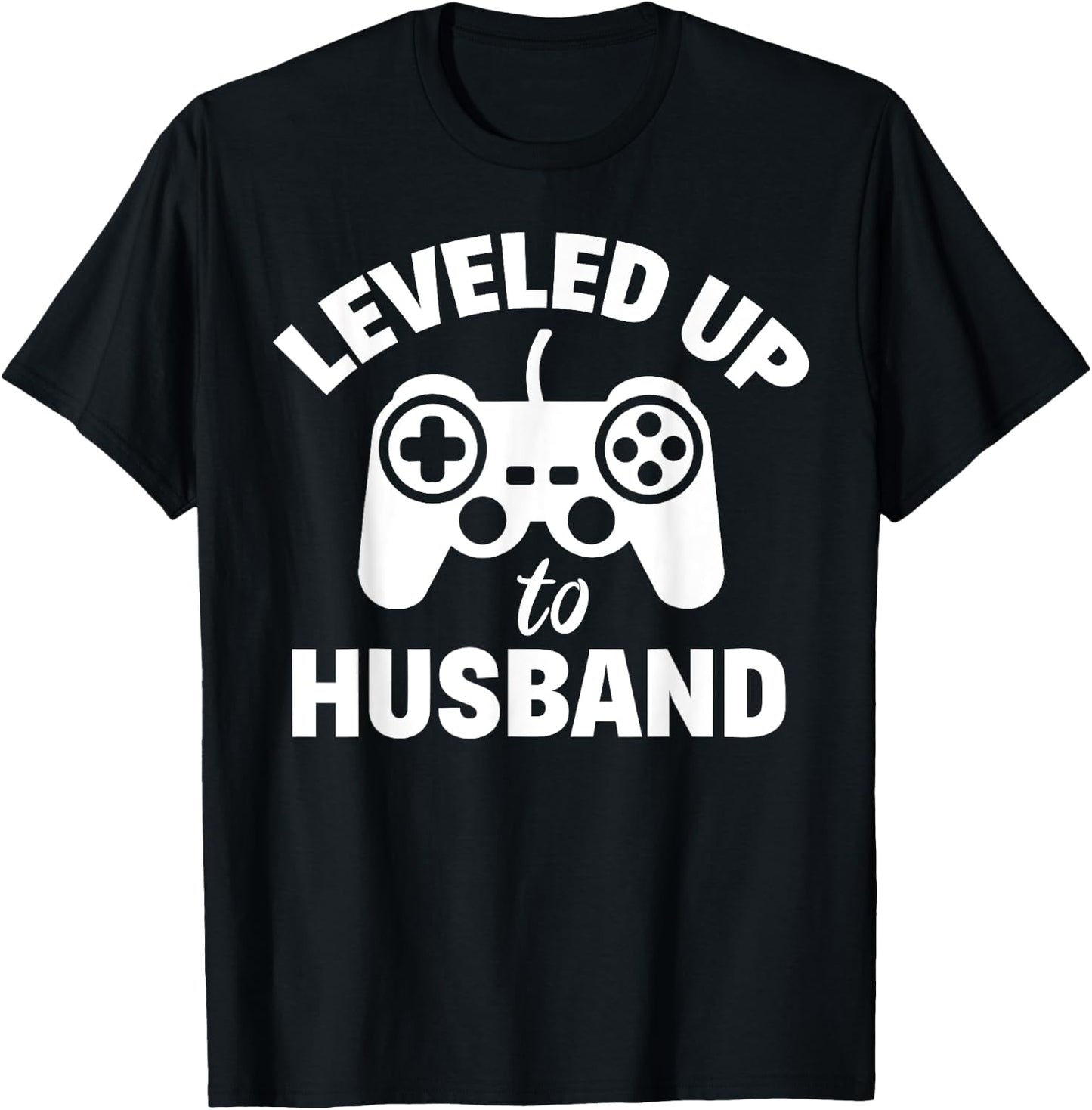 Leveled Up To Husband Couple Gamers Matching Engagement Gift T-Shirt - T-Shirt | Black