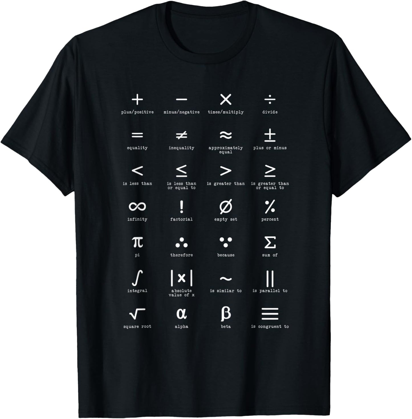 Math Symbols Algebra Function Mathematics Teacher Geek Nerd Men Women Kids T-Shirt - T-Shirt | Black