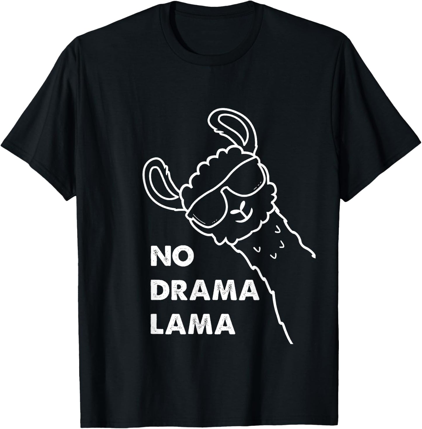 No Drama Lama Alpaca Lover Funny and Cute Llama Birthday , black T-Shirt - T-Shirt | Black