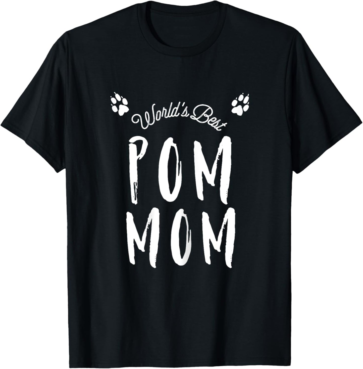 World's Best Pom Mom Cute for Pomeranian Dog Moms T-Shirt - T-Shirt | Black