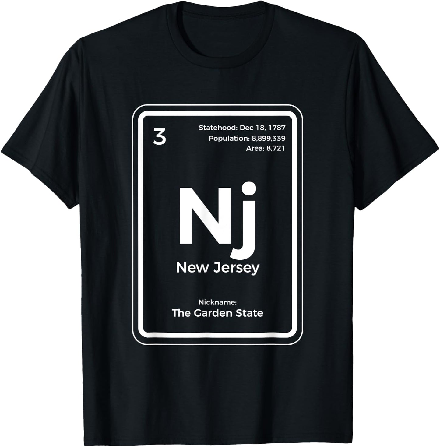 New Jersey Shirt | Garden State Chemistry T-Shirt - T-Shirt | Black