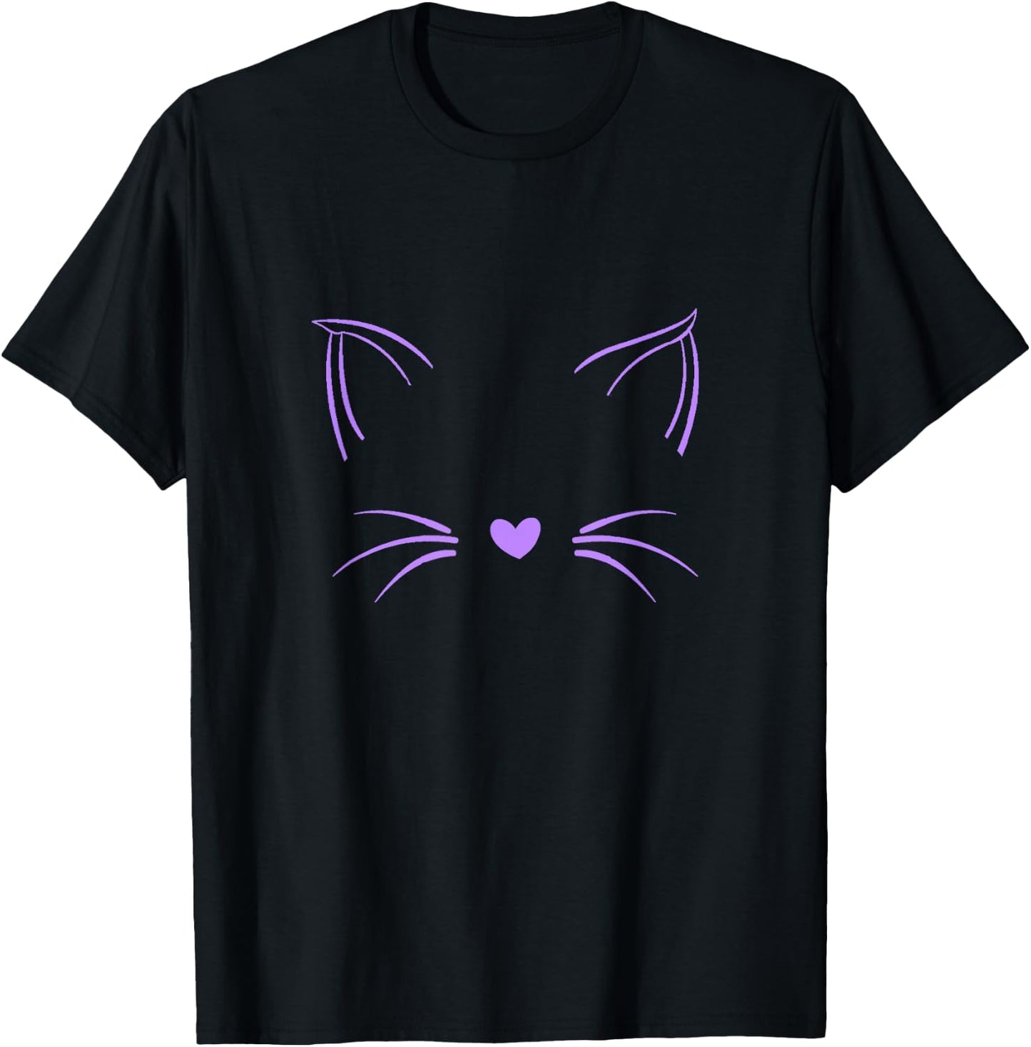 Light Purple Invisible Cat Purple Violet Color Graphic T-Shirt - T-Shirt | Black
