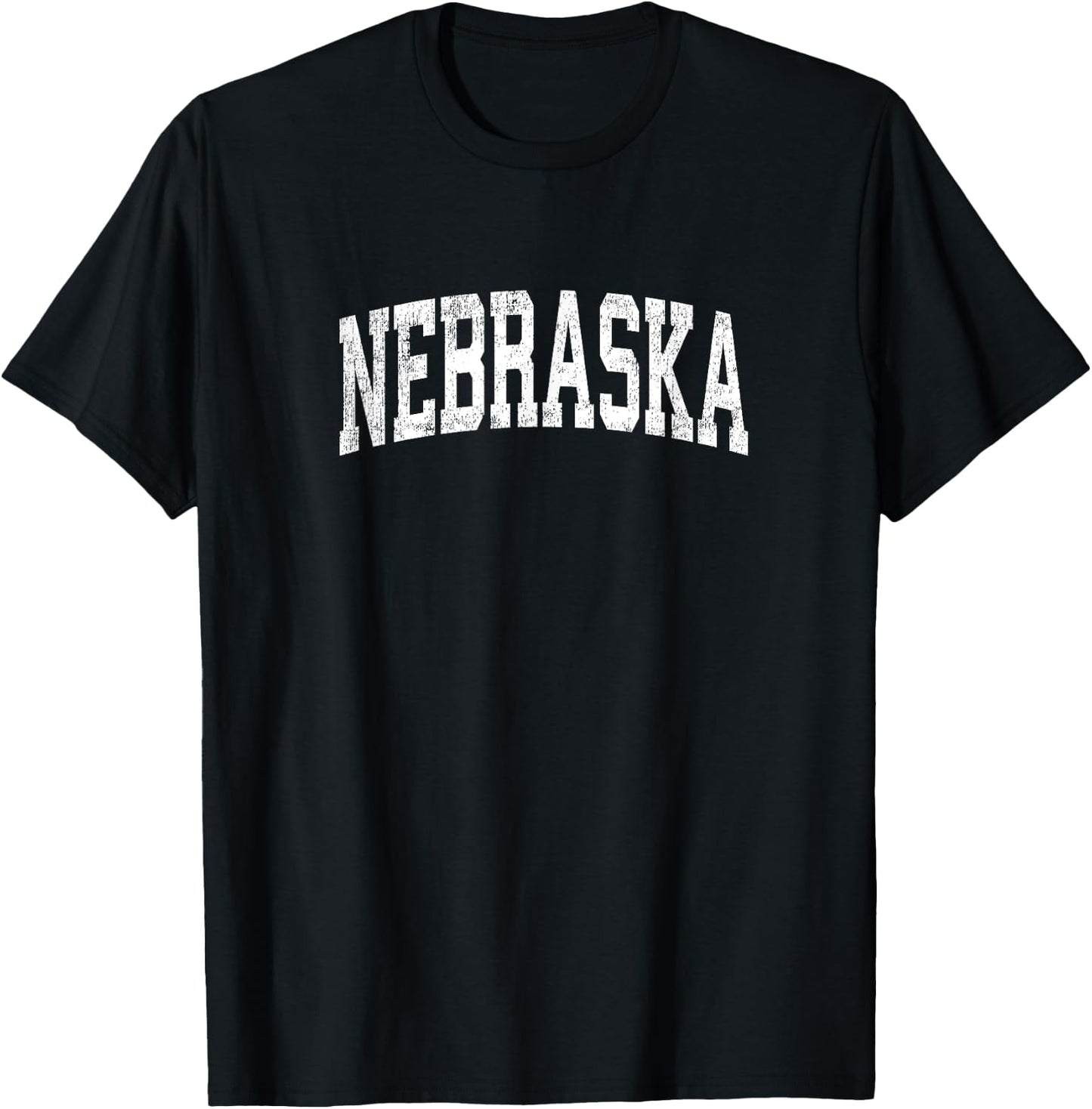 Nebraska NE Vintage Athletic Sports Design T-Shirt - T-Shirt | Black