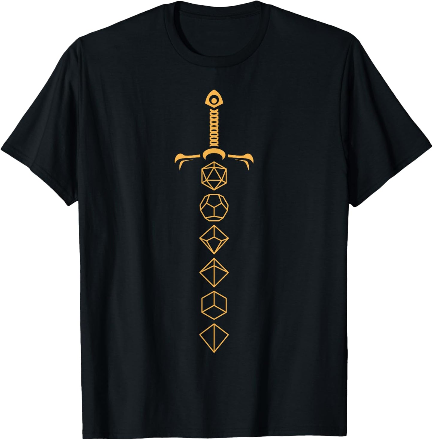 Dice Sword Vintage Retro Tabletop RPG Role Play Game T-Shirt - T-Shirt | Black