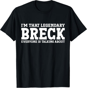 Breck Personal Name First Name Funny Breck T-Shirt - T-Shirt | Black