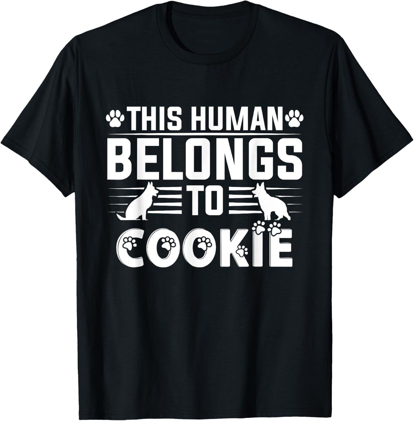 Dog Name Cookie Gift Belongs To Pet Dog Cookie Women Girls Kids T-Shirt - T-Shirt | Black