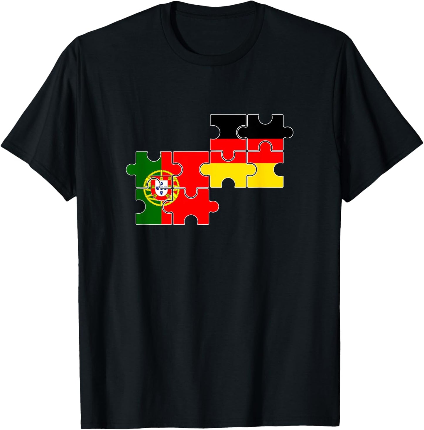 Portugal Deutschland Flagge Deutsch Portugiese T-Shirt - T-Shirt | Black