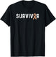 Uterine Cancer Awareness Peach Ribbon Survivor Remission T-Shirt - T-Shirt | Black