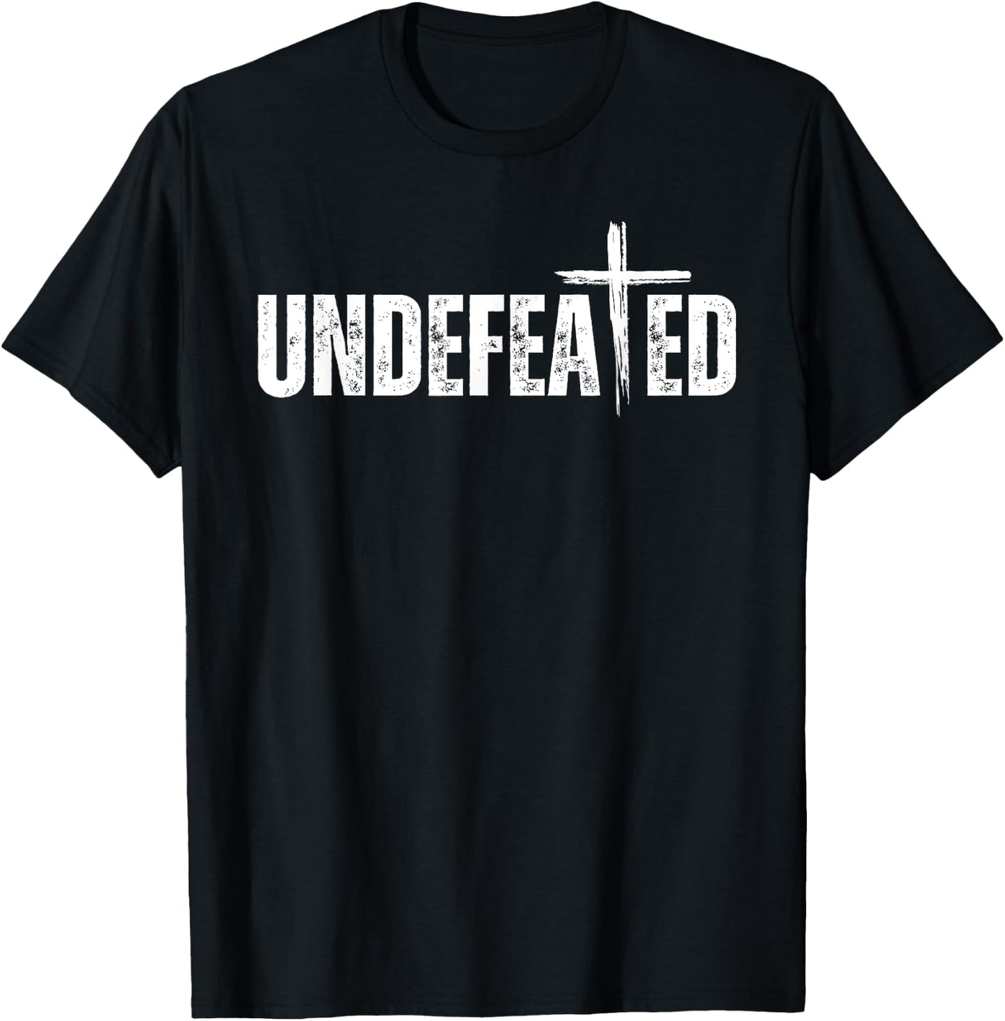 Undefeated Cross Christian Evangelical Jesus He Is Risen T-Shirt - T-Shirt | Black