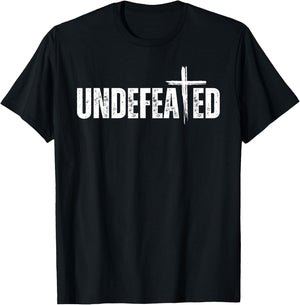 Undefeated Cross Christian Evangelical Jesus He Is Risen T-Shirt - T-Shirt | Black