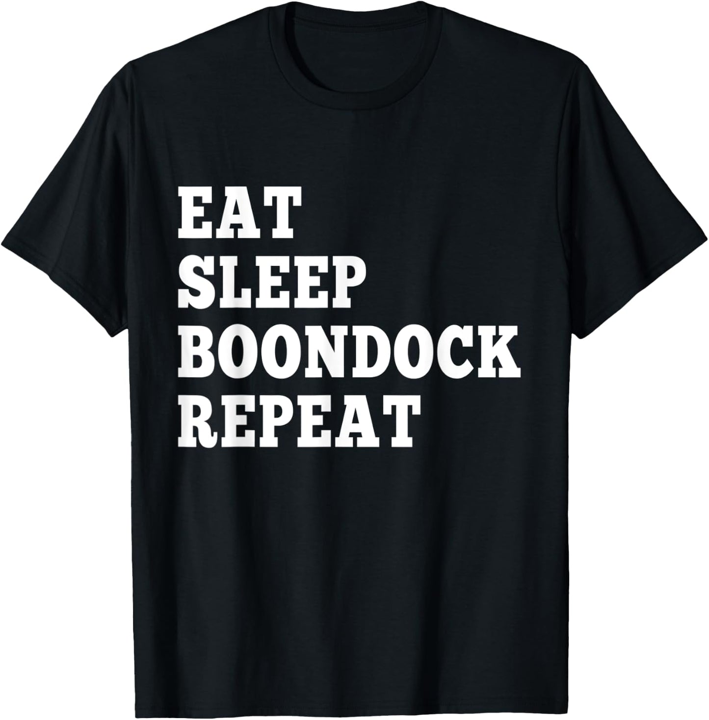 Eat Sleep Boondock Repeat couples boondocking camping T-Shirt - T-Shirt | Black
