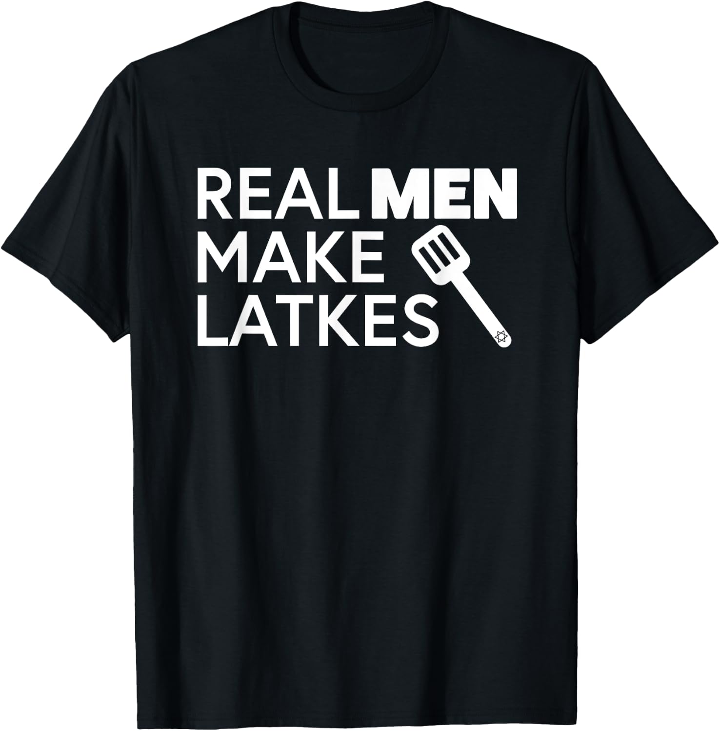 Real Men Make Latkes Funny Jewish T-Shirt - T-Shirt | Black