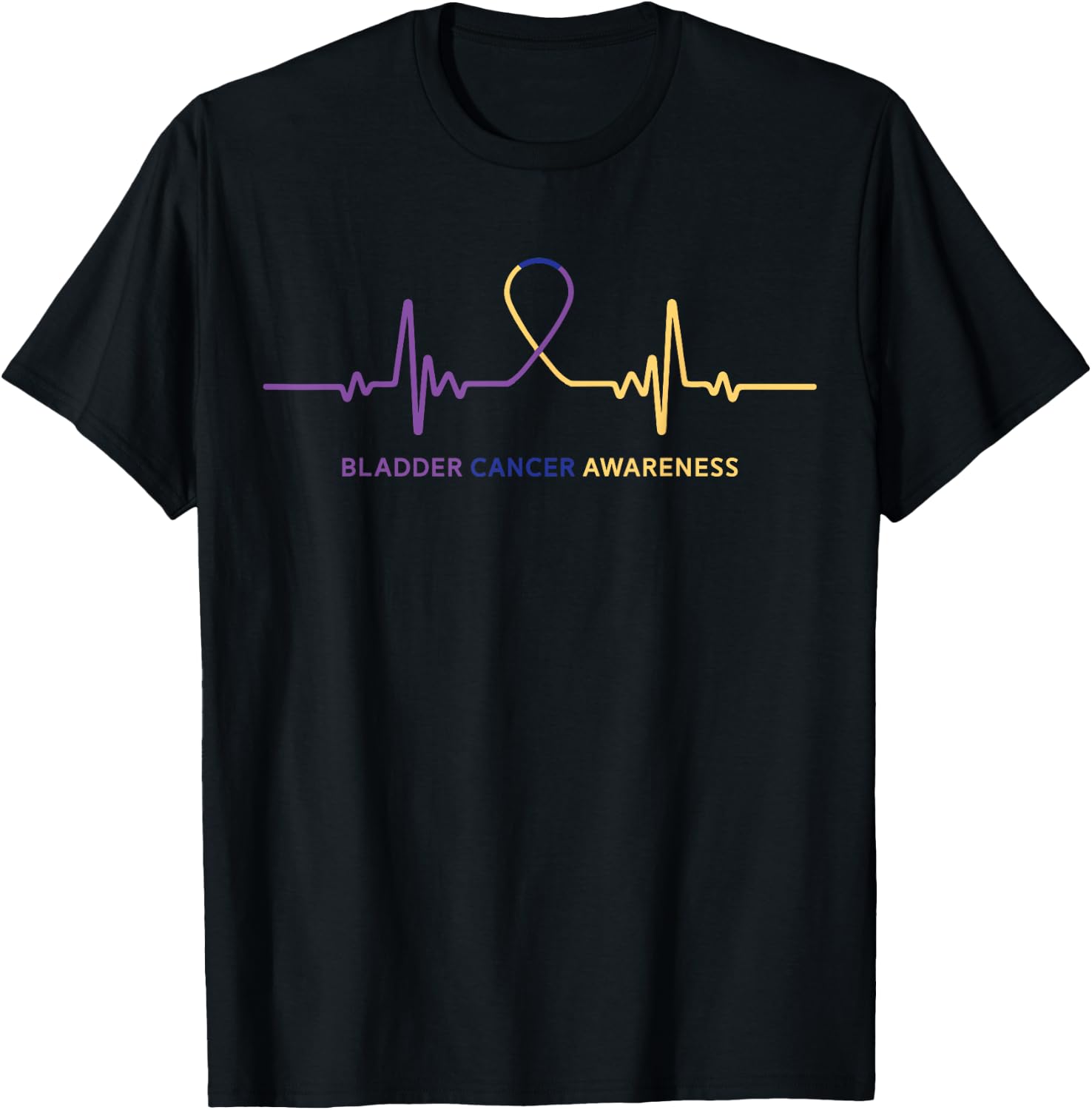 Bladder Cancer T Shirts - Bladder Cancer Awareness - Black - Small - -Adults - Short Sleeve - Classic Fit - Cotton Blend - Cancer Awareness T-Shirt - T-Shirt | Black