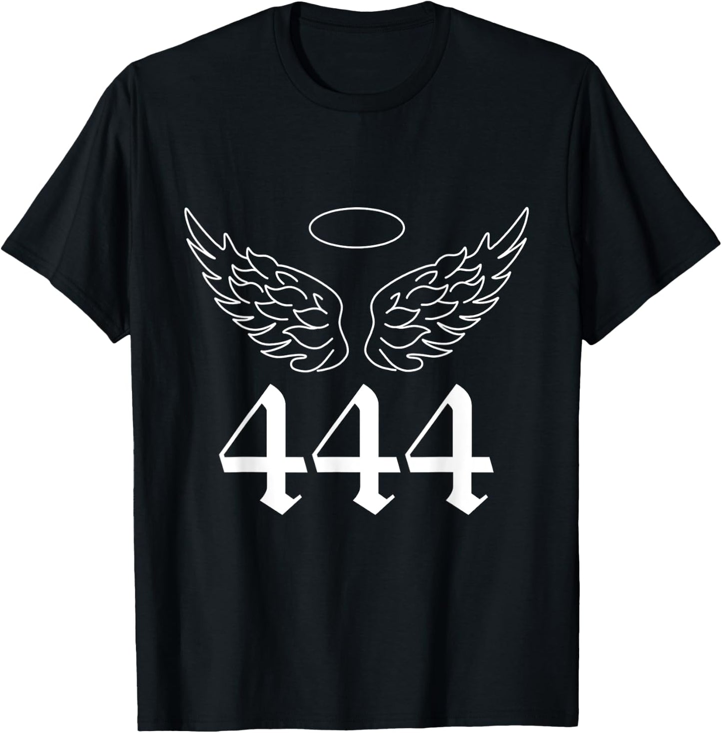 444 Angel Number A Symbol Mighty and Spiritual T-Shirt - T-Shirt | Black