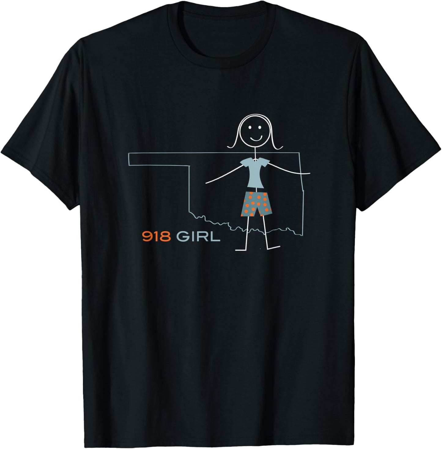 Funny 918 Area Code, OK Girls Oklahoma Souvenir T-Shirt - T-Shirt | Black