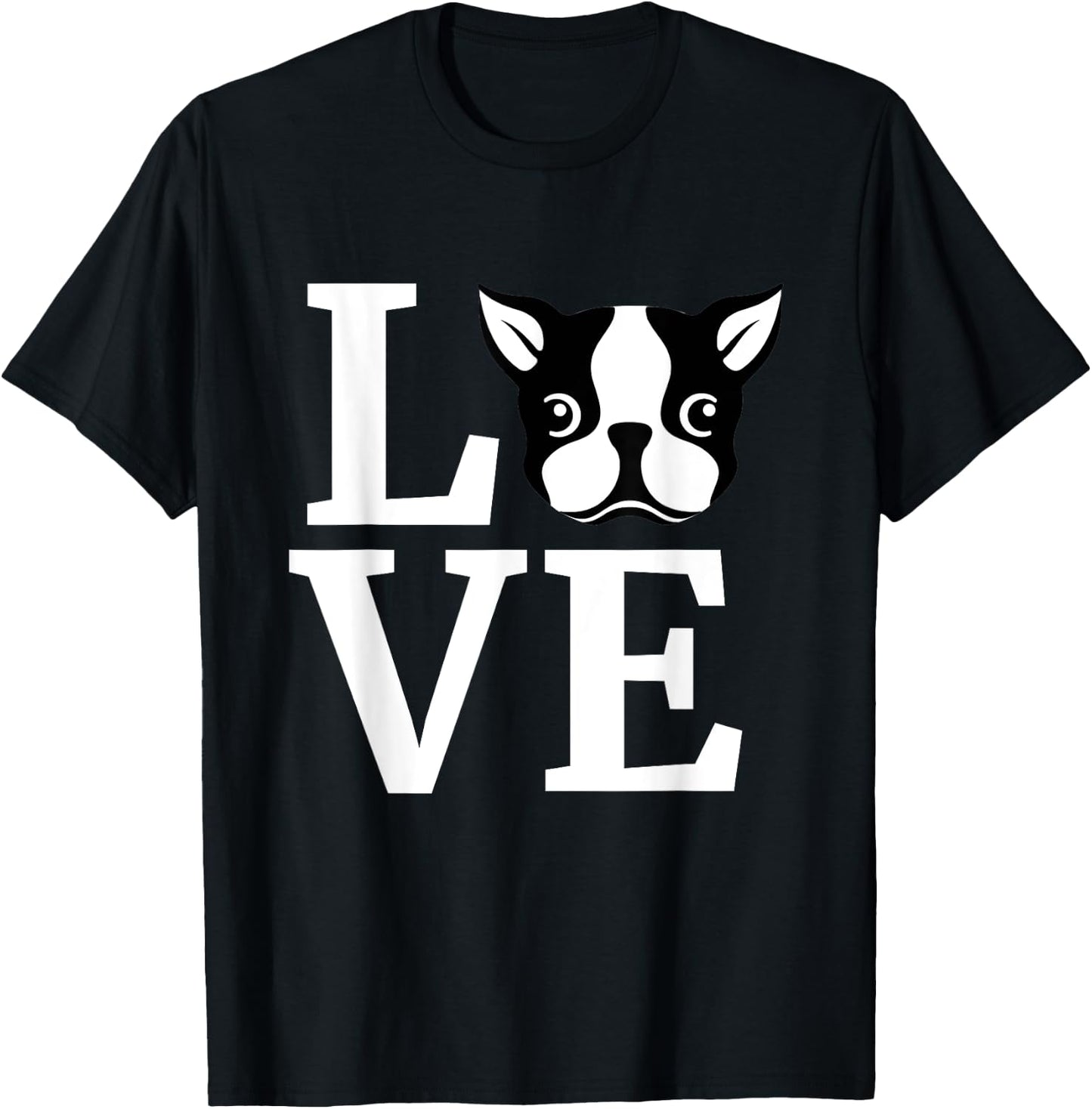Boston Terrier Shirt I Love My Bostie Gift Dog Lover Women Girls Kids T-Shirt - T-Shirt | Black