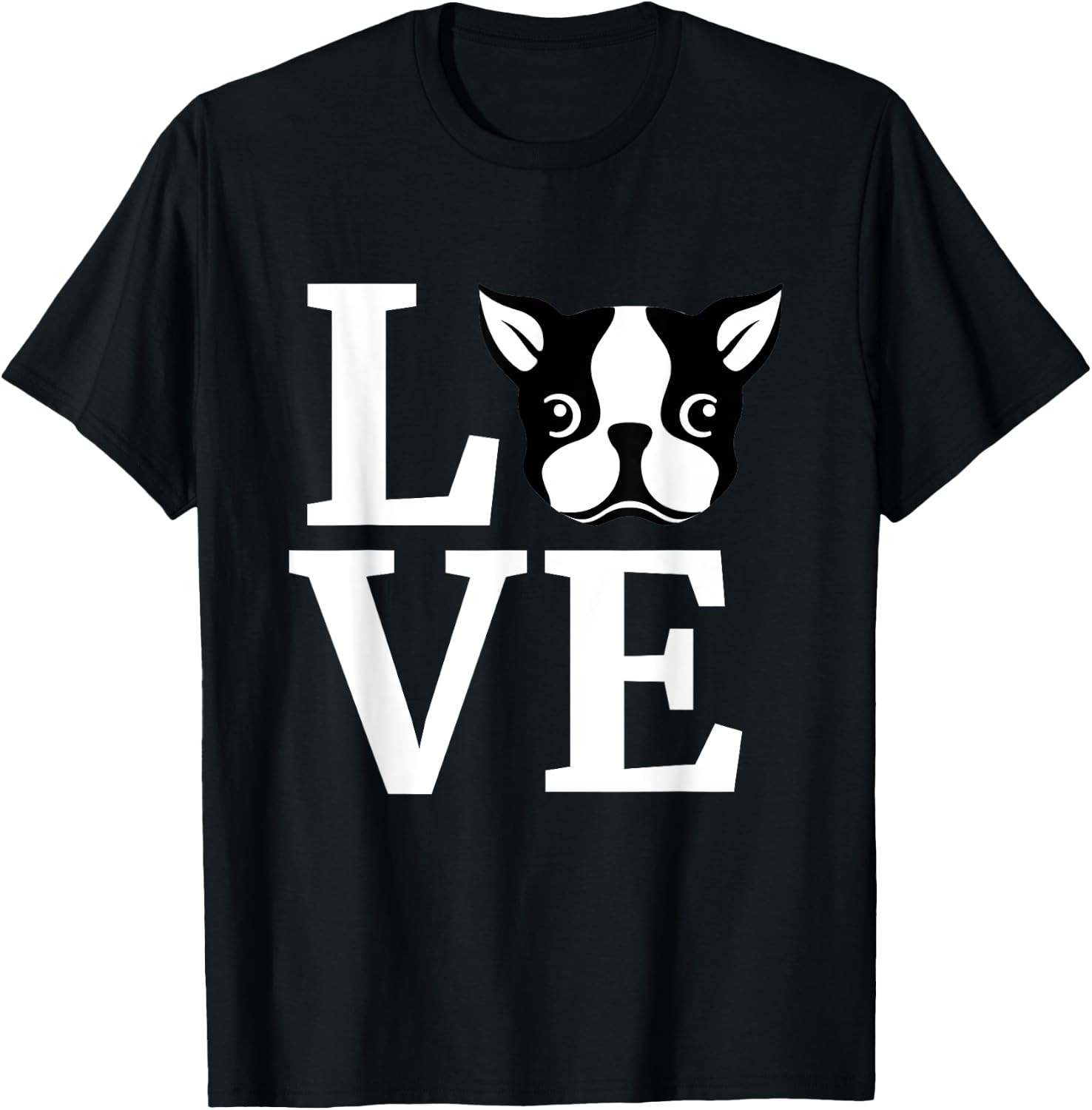 Boston Terrier Shirt I Love My Bostie Gift Dog Lover Women Girls Kids T-Shirt - T-Shirt | Black