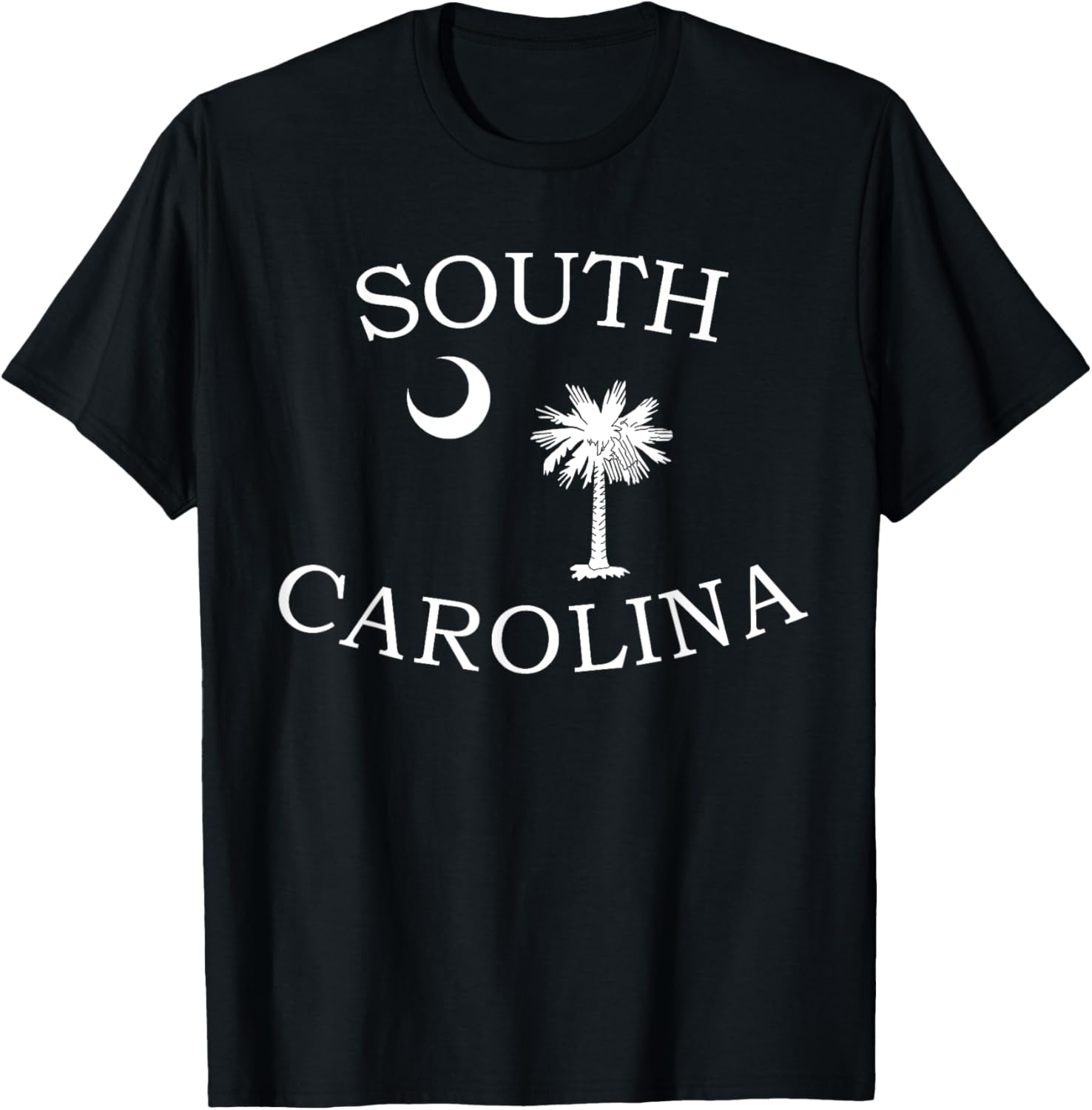 South Carolina State Flag Shirt Moon & Palmetto Tree T-Shirt - T-Shirt | Black