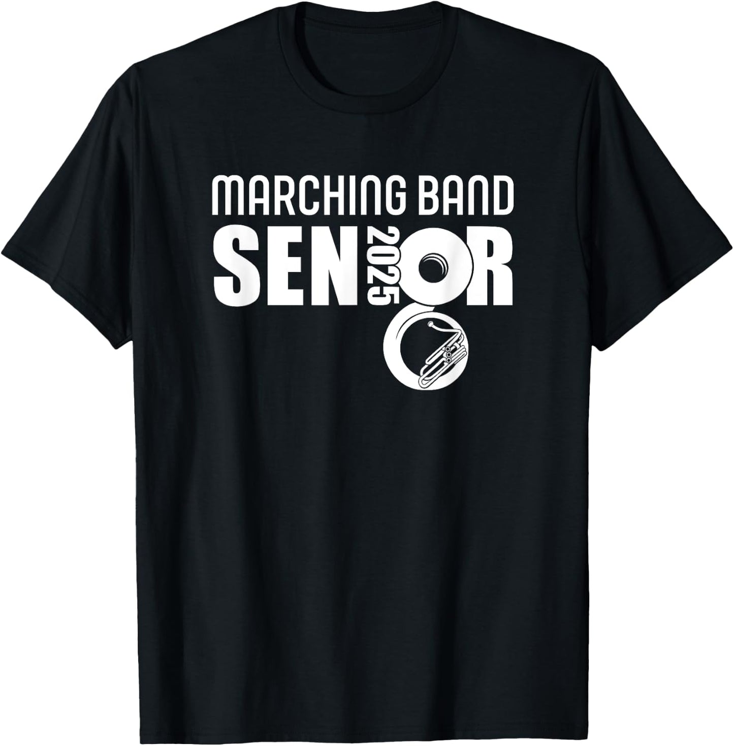 2025 Senior Sousaphone Class of 2025 Marching Band Tuba T-Shirt - T-Shirt | Black