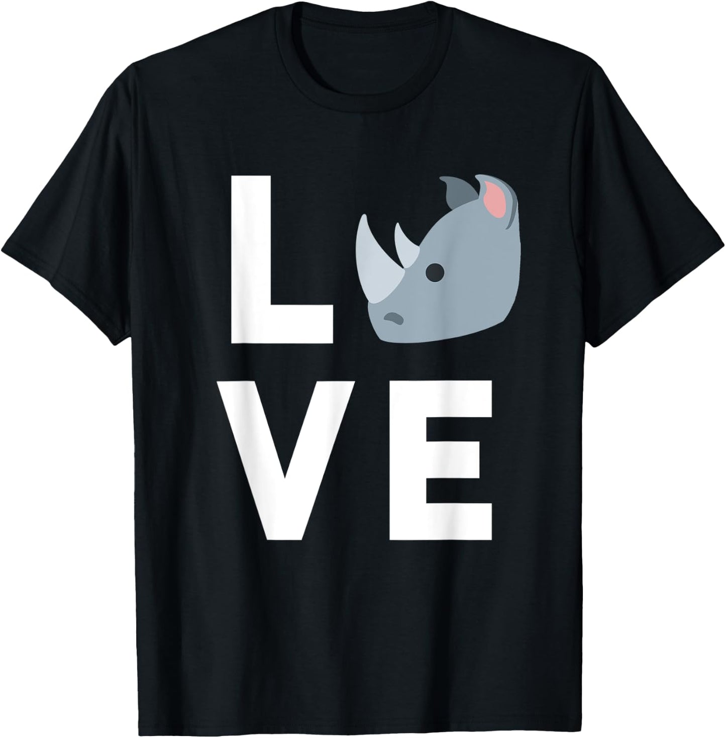 Cute I Love Rhinos | Funny Rhino Lover Kids Gift T-Shirt - T-Shirt | Black