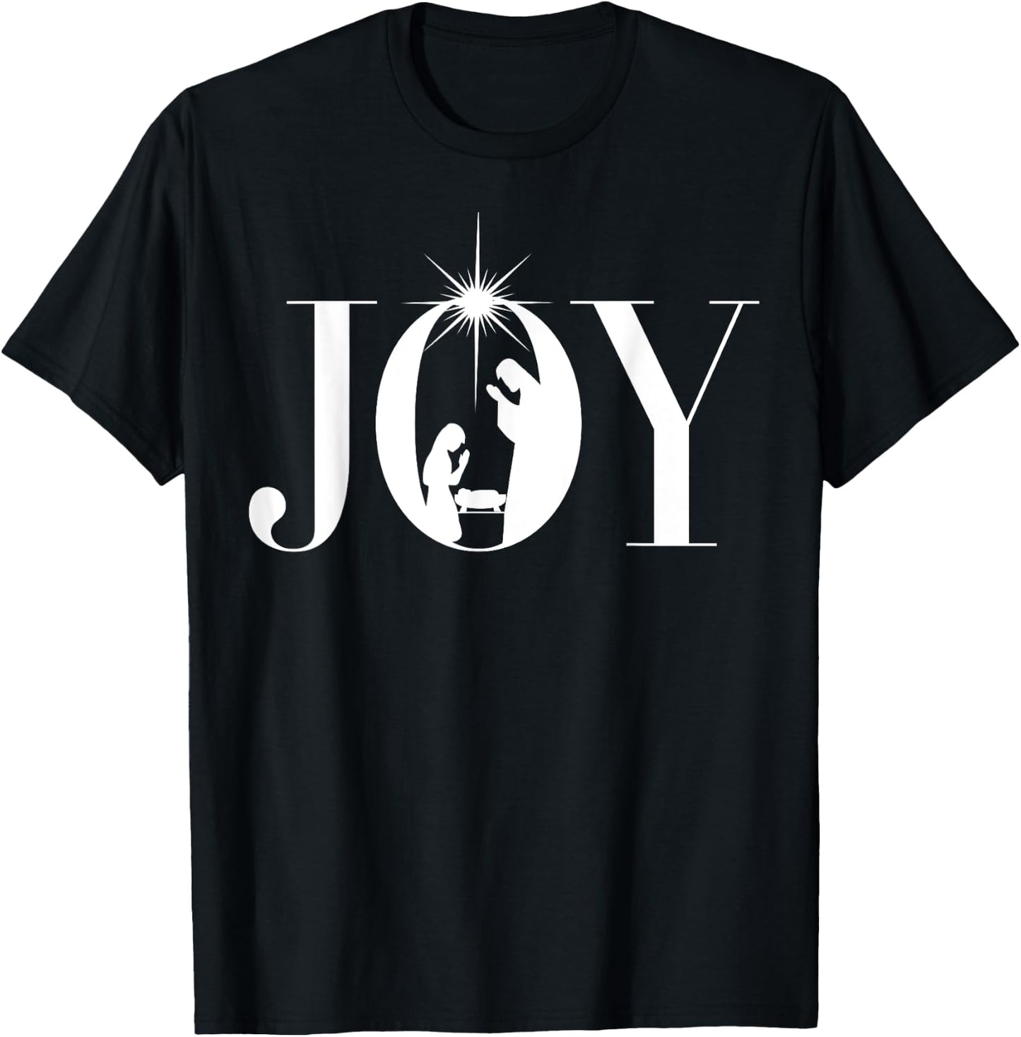 Christmas Nativity Christian Christmas Joy White T-Shirt - T-Shirt | Black