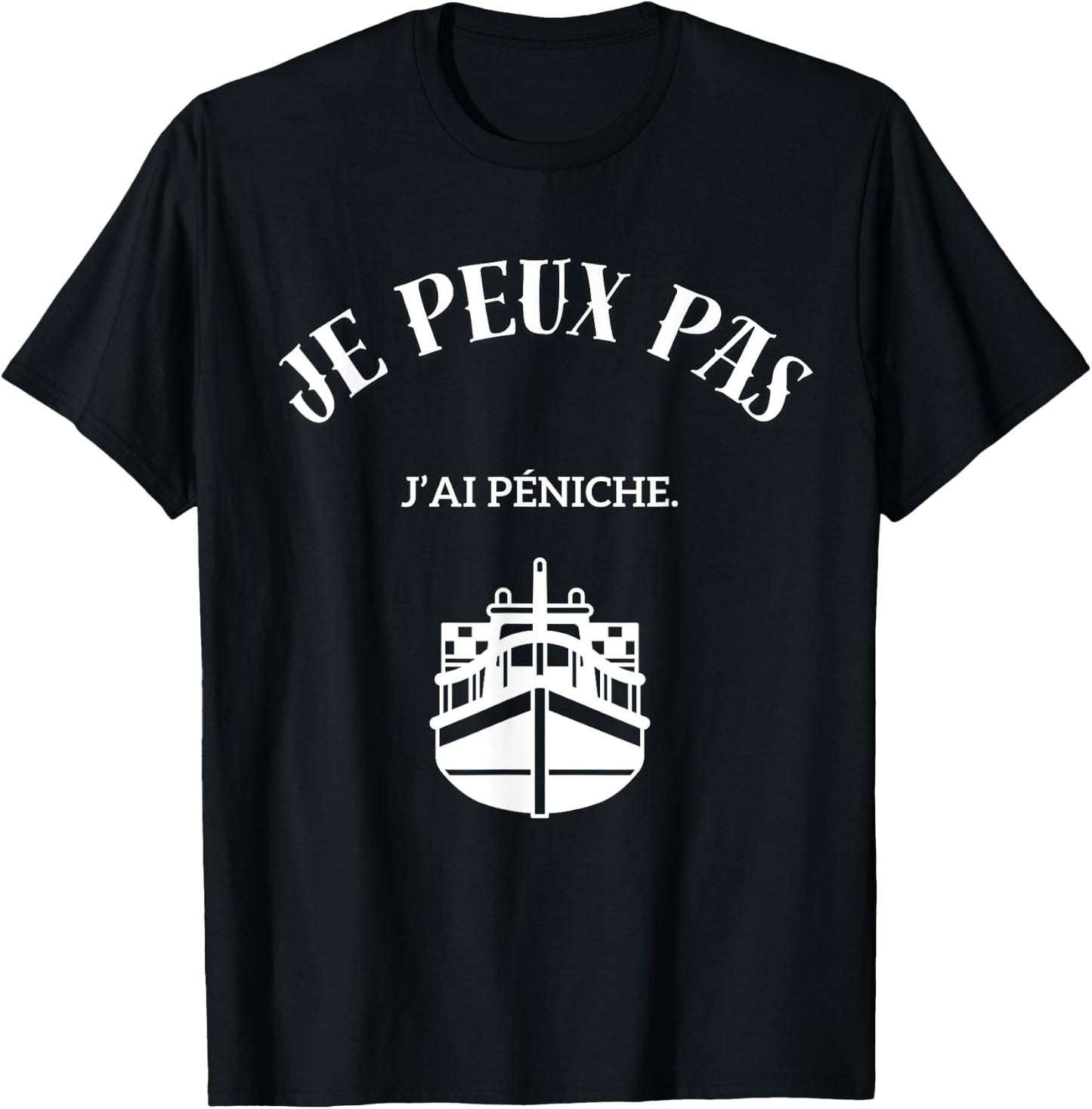 I can't, I have a barge. , Black, S T-Shirt - T-Shirt | Black