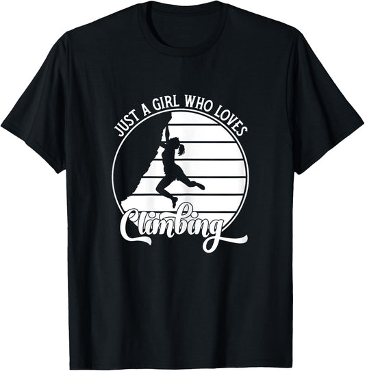 Climbing Bouldering for Climbers and Girls , red T-Shirt - T-Shirt | Black