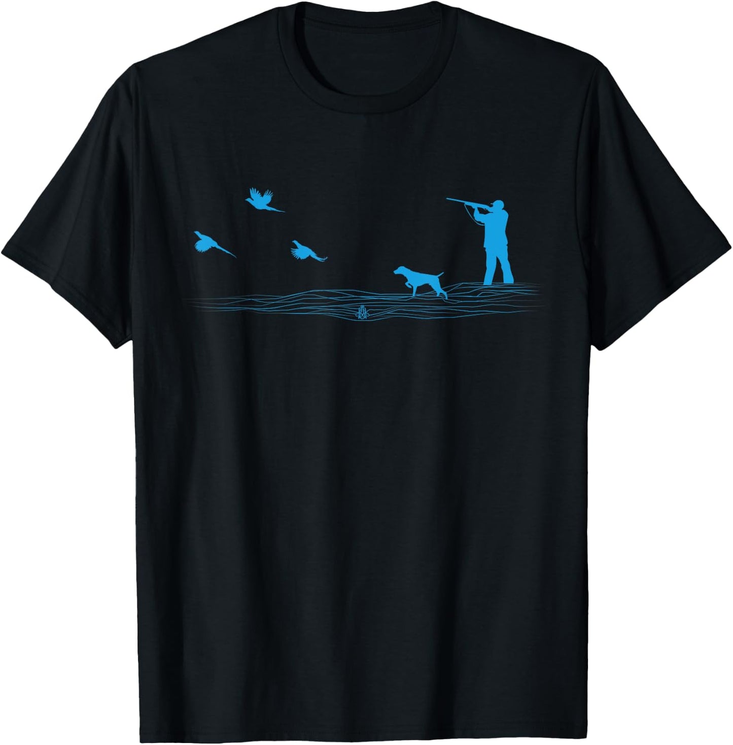 Flying Pheasant Graphic Upland Bird Hunter Dog Hunting T-Shirt - T-Shirt | Black