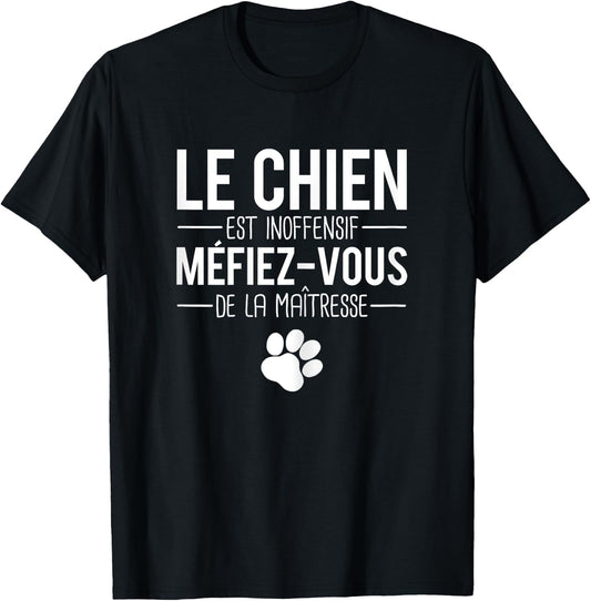 The Dog Is Harmless Beware Of The Mistress T-Shirt - T-Shirt | Black