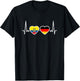 Ecuador Deutschland Vintage Herzschlag Flagge Ecuadorianer T-Shirt - T-Shirt | Black