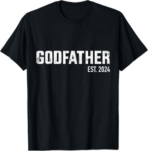 Godfather est. 2024 for pregnancy announcement baby shower T-Shirt - T-Shirt | Black
