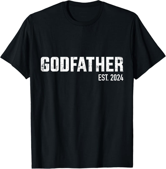 Godfather est. 2024 for pregnancy announcement baby shower T-Shirt - T-Shirt | Black