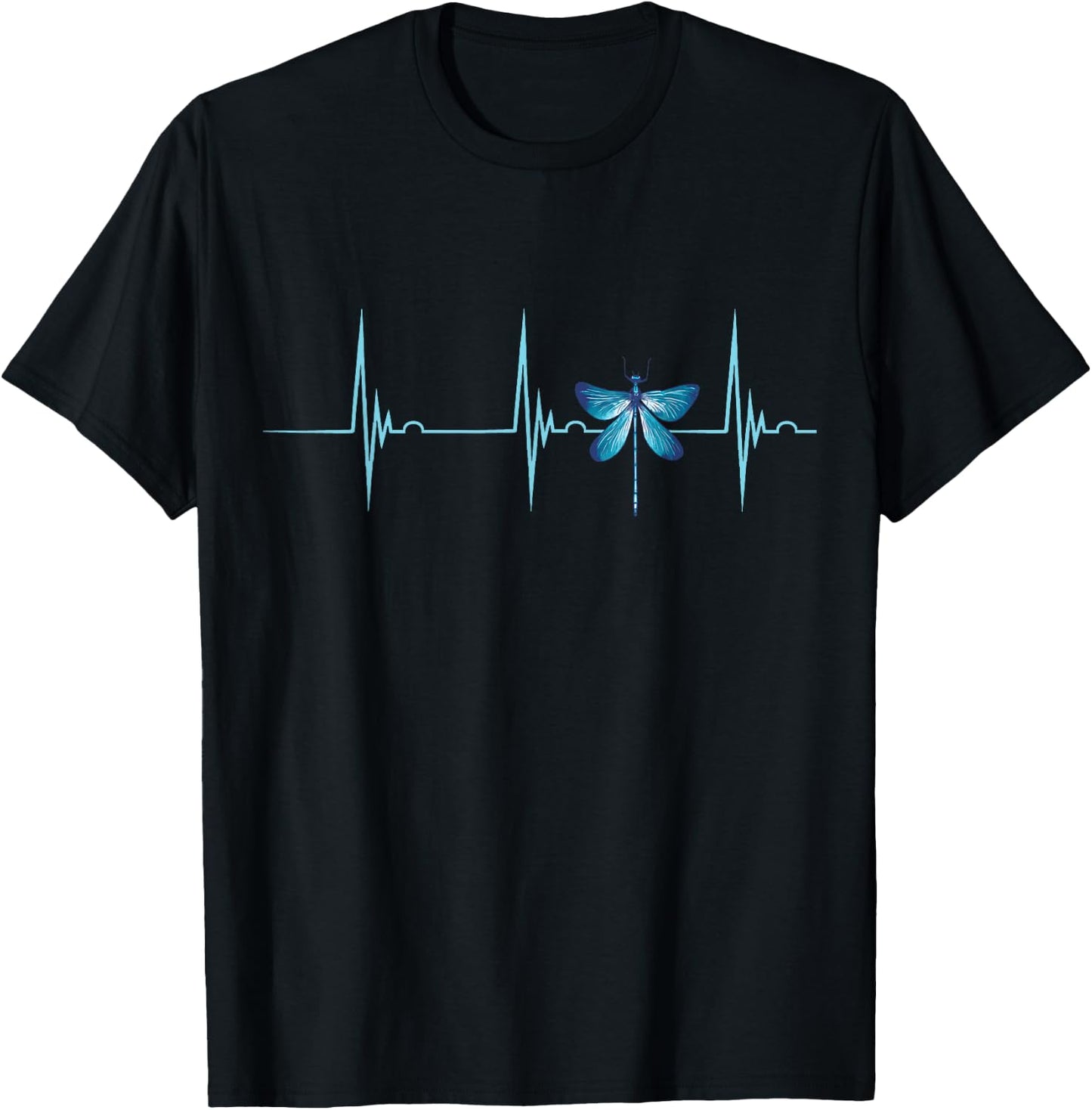 Dragonflies Nature Insect Heartbeat EKG Pulse Dragonfly T-Shirt - T-Shirt | Black