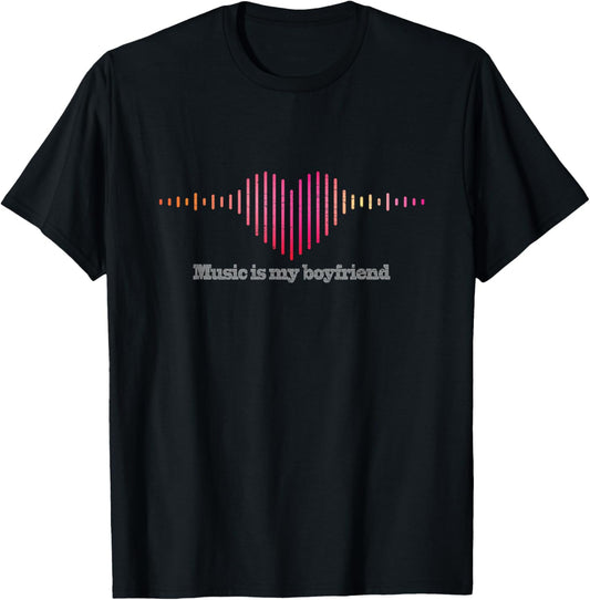 Music is my Boyfriend Girl Empowerment T-Shirt - T-Shirt | Black