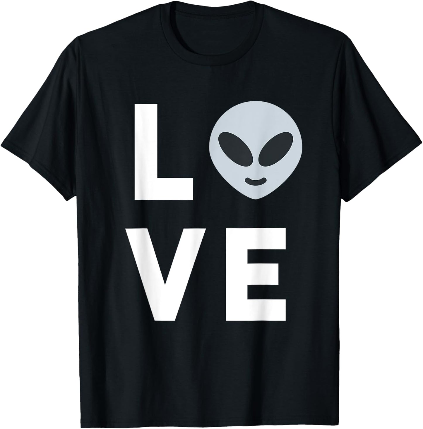 Cute Alien Face | I Love Aliens UFO Kids Gift Ideas T-Shirt - T-Shirt | Black
