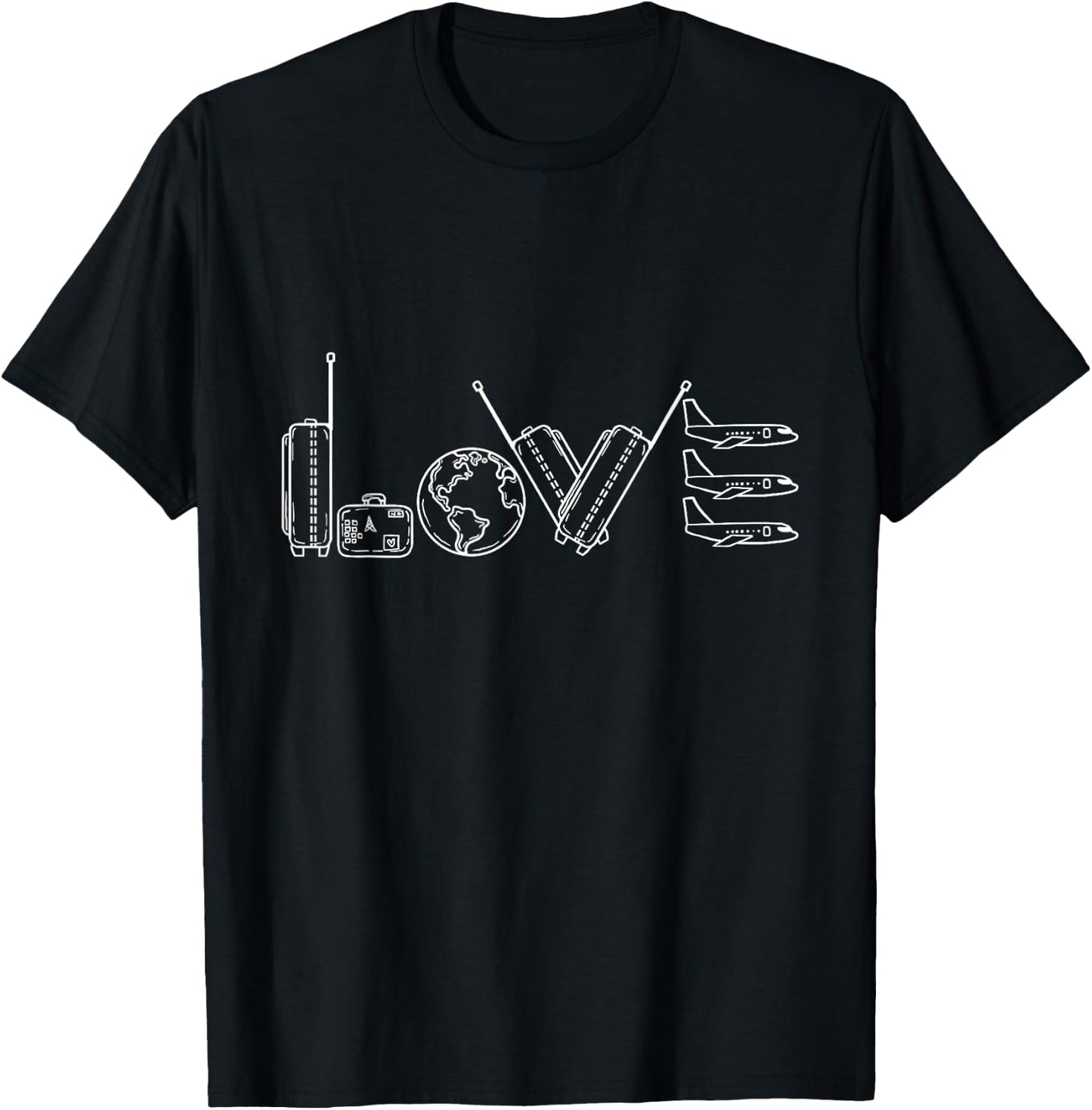 Love Aviation Text Funny Travel Flight Attendant Pilot Gift T-Shirt - T-Shirt | Black
