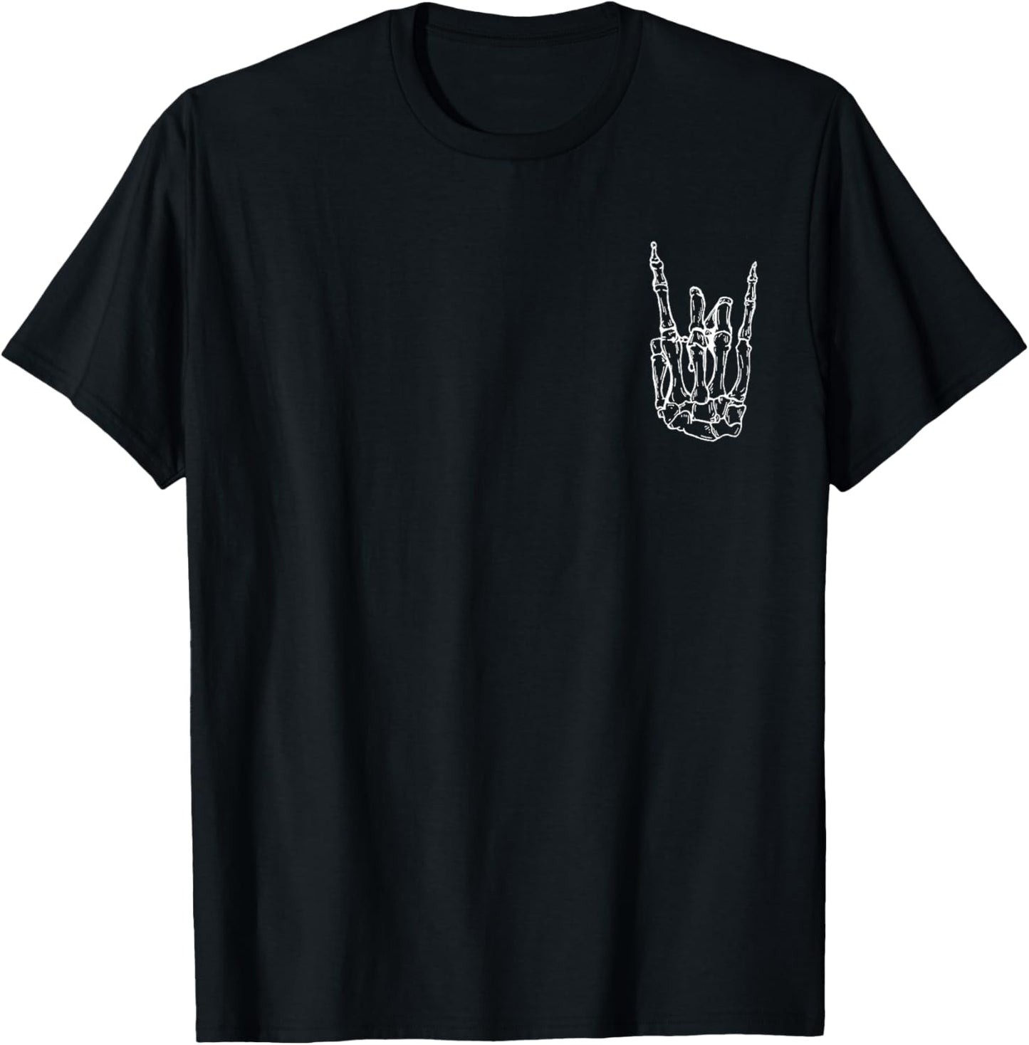 Rock Hand Shirt Skeleton Rocking It Heavy Metal Horns T-Shirt - T-Shirt | Black