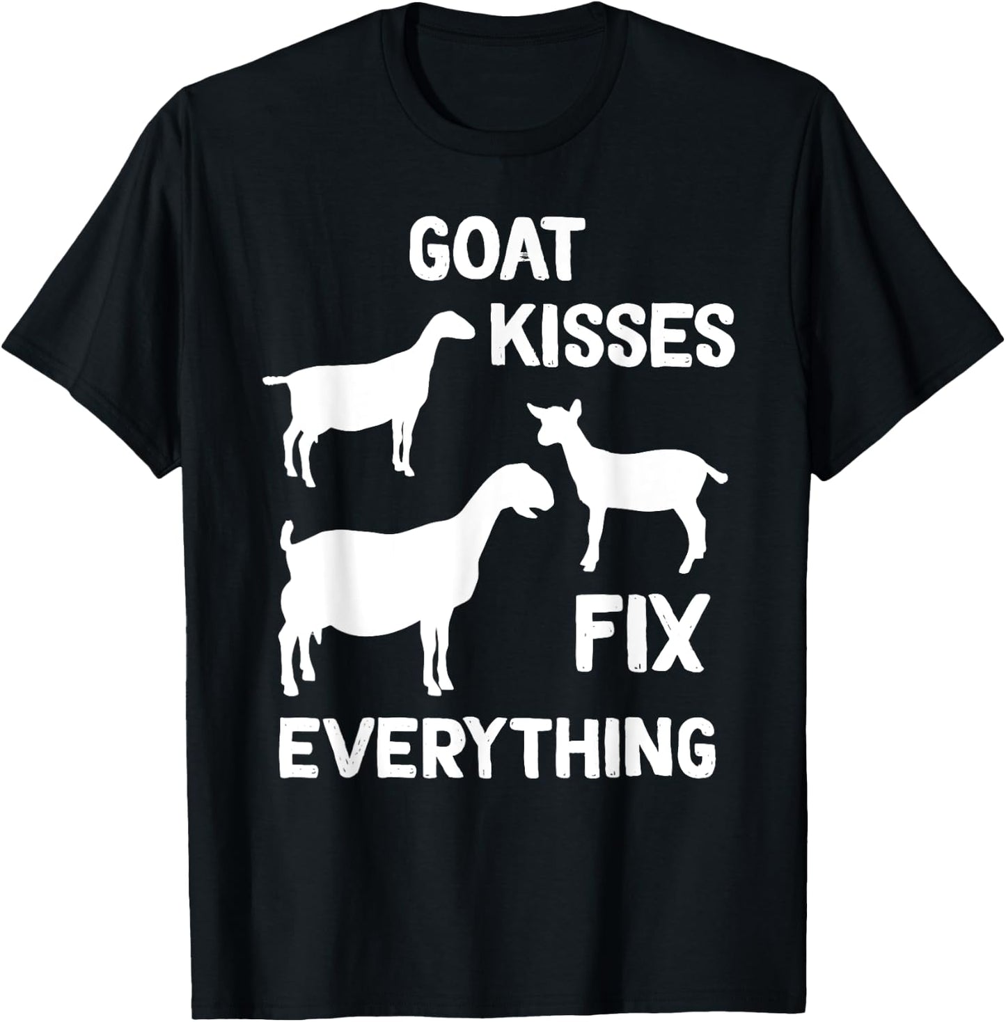 Lamancha Goat Kisses Fix Everything T-Shirt - T-Shirt | Black