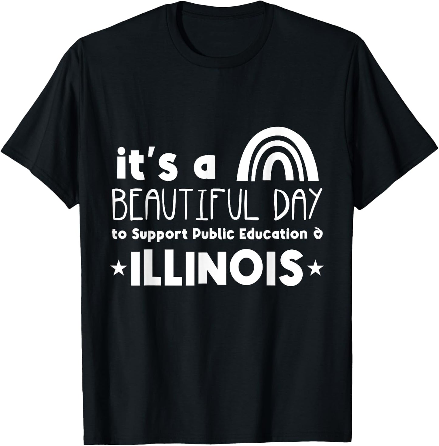 Support Public Education Teacher Red for Ed Illinois Men Women Kids T-Shirt - T-Shirt | Black