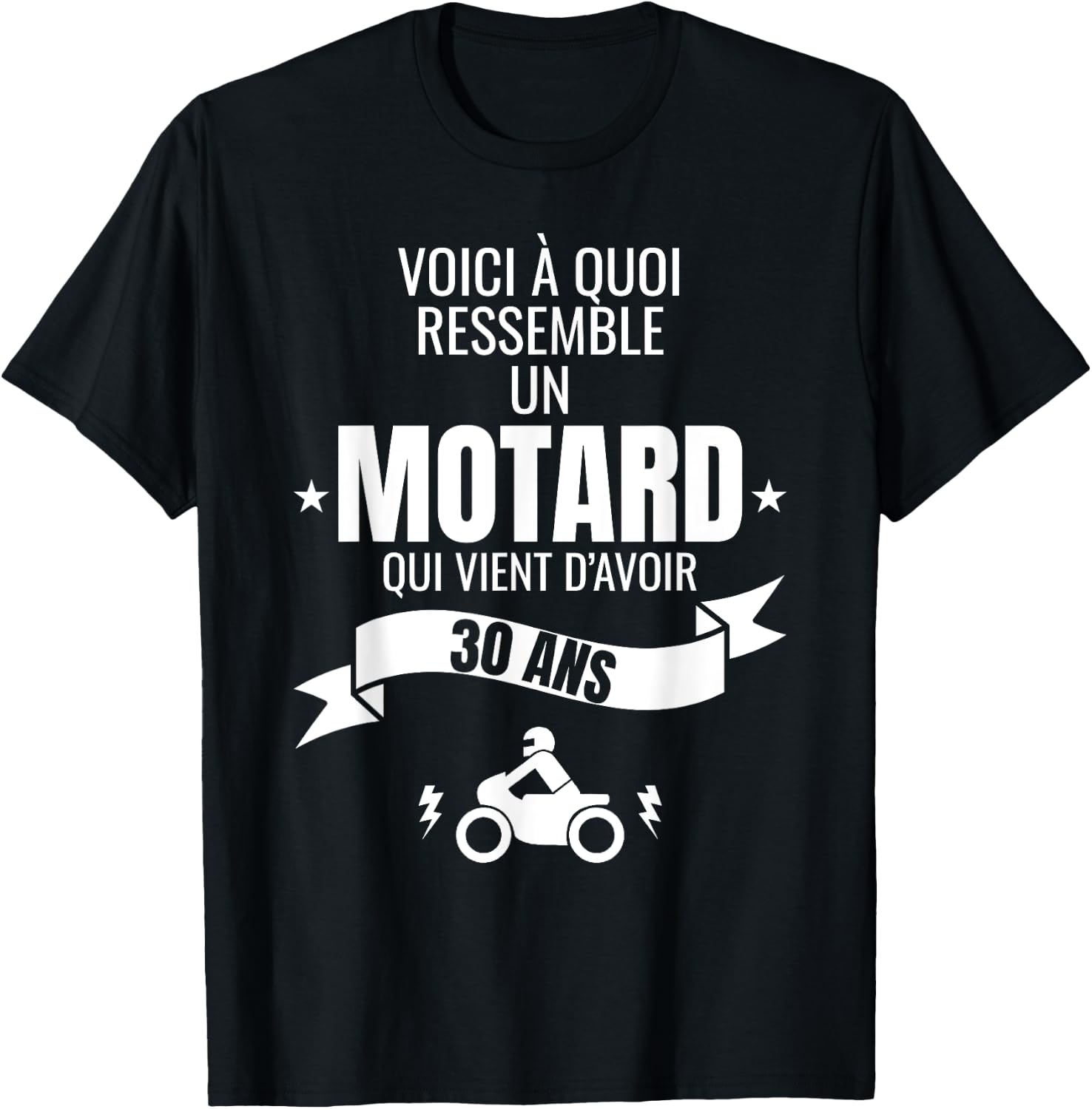 Gift for a biker humour man original 30 years T-Shirt - T-Shirt | Black