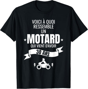 Gift for a biker humour man original 30 years T-Shirt - T-Shirt | Black
