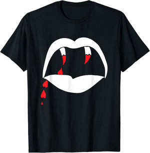 Vampire Lips & Teeth with Love Blood T-Shirt - T-Shirt | Black