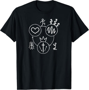 Evangelism Quote Three Circles Gospel Evangelical Faith Art T-Shirt - T-Shirt | Black