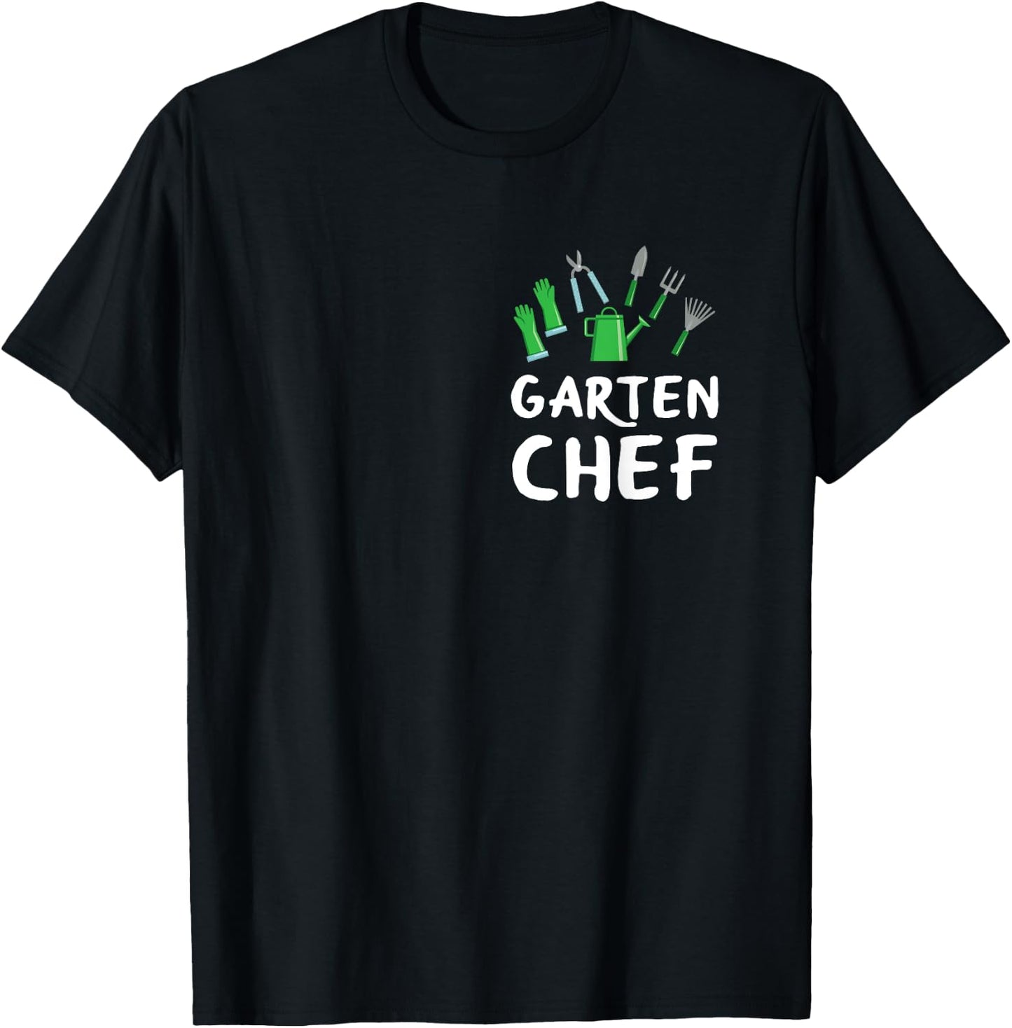 with German Text "Gartenarbeit" T-Shirt - T-Shirt | Black