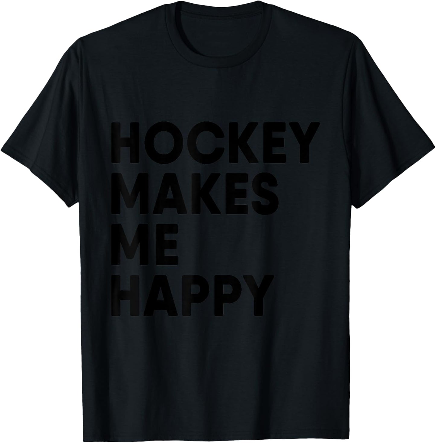 Hockey Makes Me Happy Ice Hockey Boy T-Shirt - T-Shirt | Black